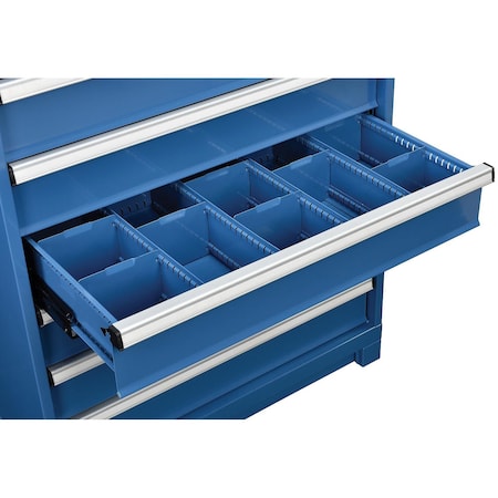 Global Industrial Dividers for 6H Drawer of Modular Drawer Cabinet 36Wx24D, Blue 298455